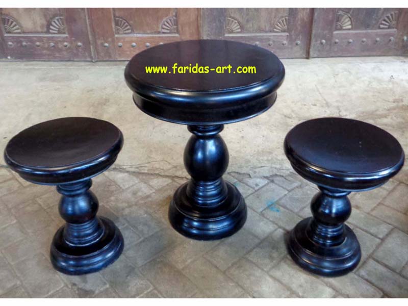 Meja Kopi Set-Bubut Polos